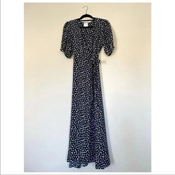 MISA Andrea Puff Sleeve Wrap Dress Size XS - Picture 7 of 10